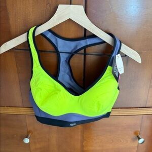 NWT VSX Neon Lime and Charcoal Sports Bra size 36 c